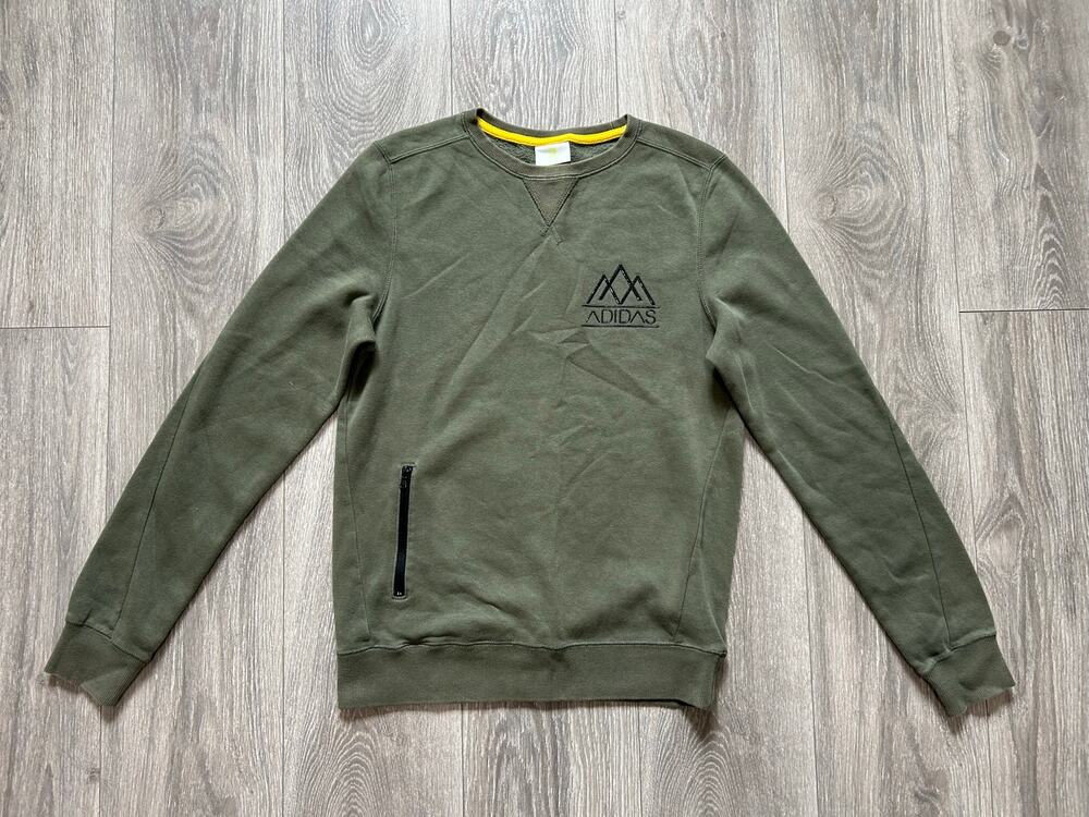 Adidas NEO Men's Olive Green Crewneck Sweatshirt w/ Side Pocket Size Small